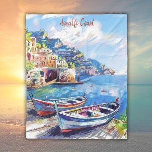 Amalfi Küste Italien Aquarellbilder Fleecedecke