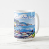 Amalfi Küste Italien Aquarellbilder | Kaffeetasse (VorderseiteRechts)