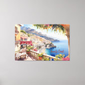 Amalfi Küste Italien Aquarellbilder | Leinwanddruck (Vorderseite)