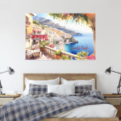 Amalfi Küste Italien Aquarellbilder | Leinwanddruck (Insitu (Schlafzimmer))