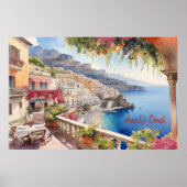 Amalfi Küste Italien Aquarellbilder | Poster (Vorne)