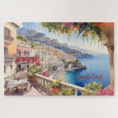 Amalfi Küste Italien Aquarellbilder | Puzzle (Horizontal)