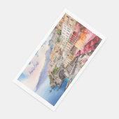 Amalfi Küste Italien Aquarellbilder | Serviette (Ecke)