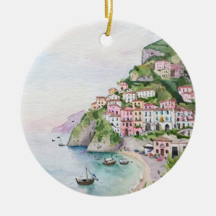 Amalfi Küste Italien Aquarelle Keramik Ornament