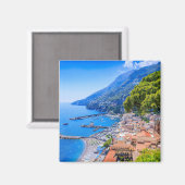 Amalfi Küste, Italien. Aussicht auf die Stadt Amal Magnet (Vorderseite/Rückseite)