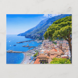 Amalfi Küste, Italien. Aussicht auf die Stadt Amal Postkarte
