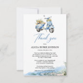 Amalfi Küste Italien Blue Vespa Flat Danke Karte (Vorderseite)