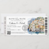 Amalfi Küste Italien Boarding Pass Ziel Save The Date (Vorderseite)