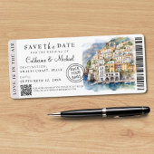 Amalfi Küste Italien Boarding Pass Ziel Save The Date