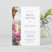 Amalfi Küste Italien Bougainvillea Brautparty Einladung (Stehend Vorderseite)