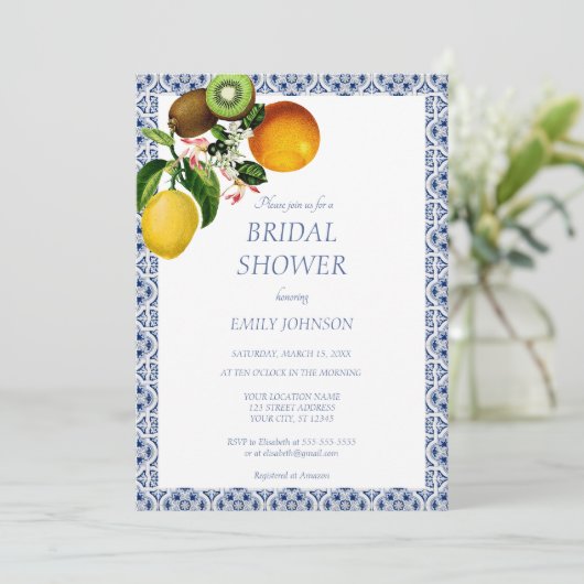 Amalfi Küste Italien Brautparty Einladung (Stehend Vorderseite)