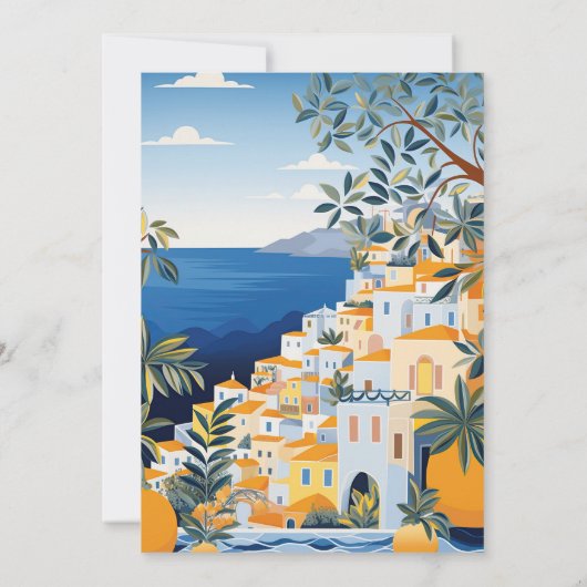 Amalfi Küste Italien Bridal Dusche Einladung (Rückseite)