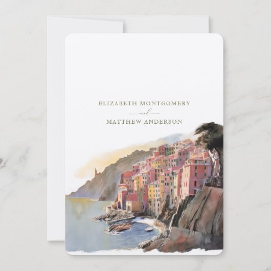 Amalfi Küste Italien Hochzeit in Urlaubsort Einlad Einladung (Rückseite)