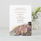 Amalfi Küste Italien Hochzeit in Urlaubsort Einlad Einladung (Stehend Vorderseite)