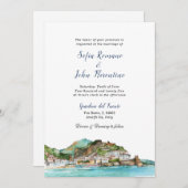 Amalfi Küste Italien Hochzeit Skyline Einladung (Vorne/Hinten)