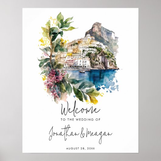 Amalfi Küste Italien Hochzeitsempfang Plakat (Vorne)