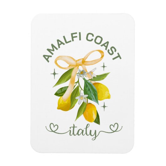 Amalfi Küste Italien Lemon & Bow - Personalisiert Magnet (Vertikal)