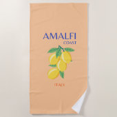 Amalfi Küste Italien, Orange, Pastel Strandtuch (Vorderseite)
