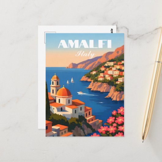 Amalfi-Küste Italien Postkarte (Vorderseite/Rückseite Beispiel)