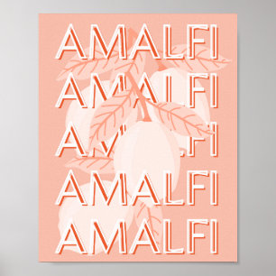 Amalfi Küste, Italien Reisen Kunst, Preppy, Minima Poster