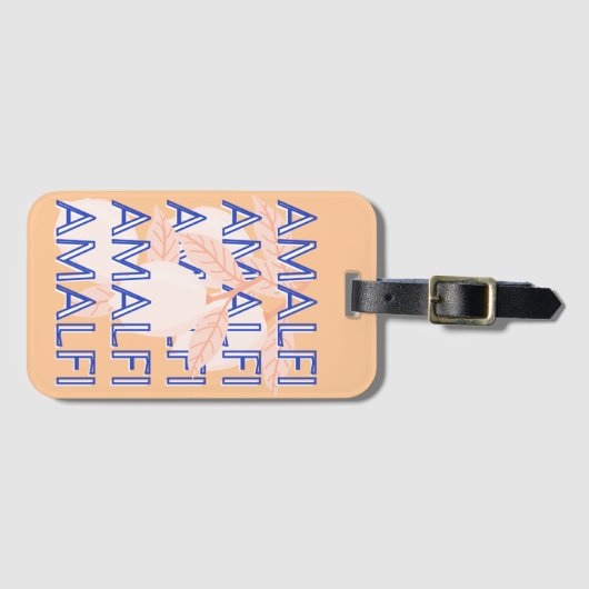 Amalfi Küste, Italien Reisen Kunst, Preppy, Orange Gepäckanhänger (Vorderseite (Horizontal))