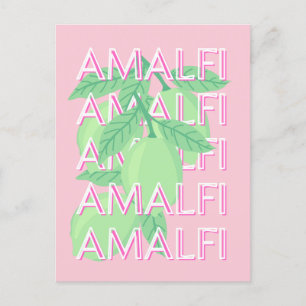 Amalfi Küste, Italien Reisen Kunst, Rosa Postkarte