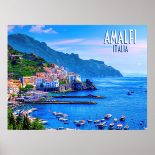 Amalfi Küste Italien Reisen Retro Poster
