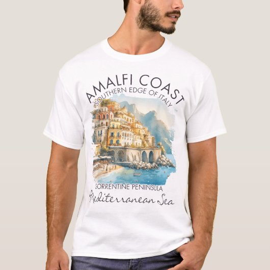 Amalfi Küste Italien Reisen Urlaub Süd Edge T-Shirt (Vorderseite)