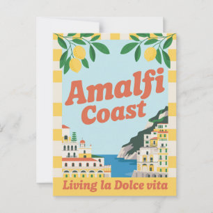 Amalfi Küste Italien Retro Living la Dolce Vita Postkarte