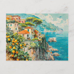 Amalfi-Küste, Italien Retro-Reise Postkarte