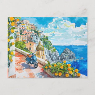 Amalfi-Küste, Italien Retro-Reise Postkarte