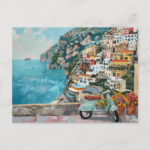 Amalfi Küste, Italien Retro Travel Postkarte