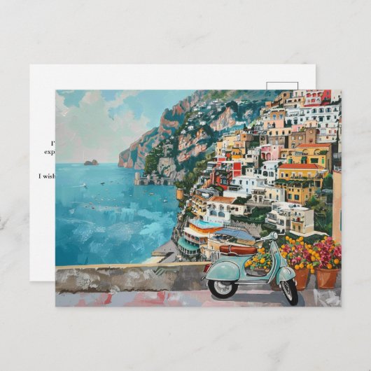 Amalfi Küste, Italien Retro Travel Postkarte (Vorne/Hinten)