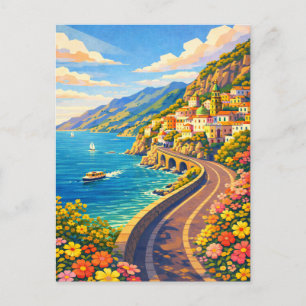 Amalfi-Küste Italien Riviera Vintage Reise Postkarte