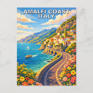 Amalfi-Küste Italien Riviera Vintage Reise Postkarte