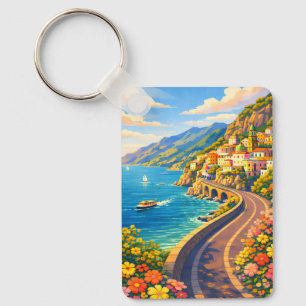 Amalfi-Küste Italien Riviera Vintage-Reise-Schlüss Schlüsselanhänger