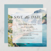 Amalfi Küste Italien Save the Date Einladung (Vorne/Hinten)