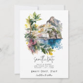 Amalfi Küste Italien Save the Date Karte (Vorderseite)