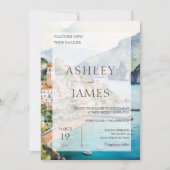 Amalfi Küste Italien Skyline Hochzeit Einladung (Vorderseite)
