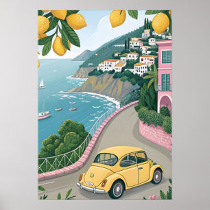 Amalfi-Küste Italien Sommer Reise Wandkunst Poster