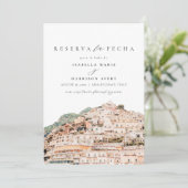 Amalfi Küste Italien Spanisch Save the Date Einladung (Stehend Vorderseite)