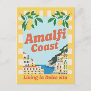 Amalfi-Küste Italien Vintage-Leben la Dolce Vita Postkarte