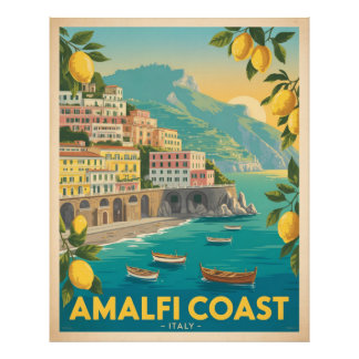 Amalfi-Küste Italien Vintage-Reise Fotodruck