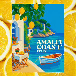 Amalfi-Küste Italien Vintage-Reise Mittelmeer Postkarte