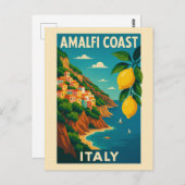 Amalfi Küste Italien Vintage Reise Postkarte (Vorne/Hinten)