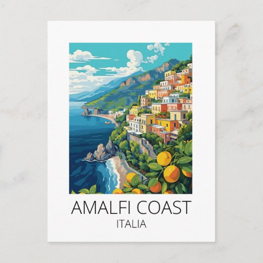 Amalfi Küste Italien Vintage Reise Postkarte (Vorderseite)