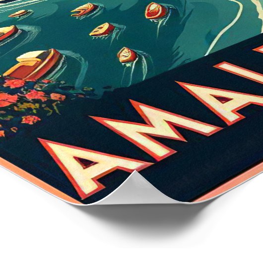 Amalfi Küste Italien Vintage Travel Poster (Ecke)