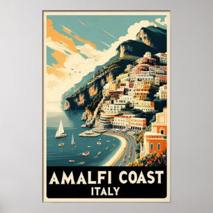 Amalfi Küste Italien Vintage Travel Poster