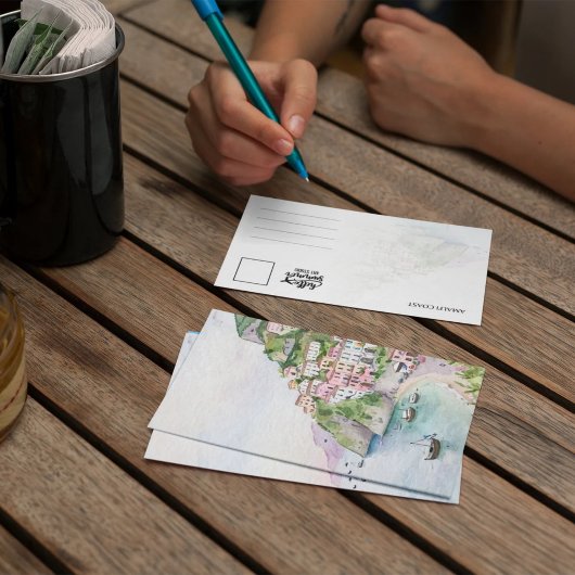 Amalfi Küste Italien Wasserfarben Postkarte