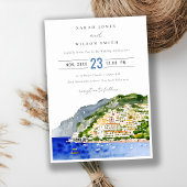 Amalfi Küste Italien Wasserfarbenwelt Hochzeit Einladung